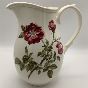 Lenox Accoutrements Pitcher with Red and Green Floral Design